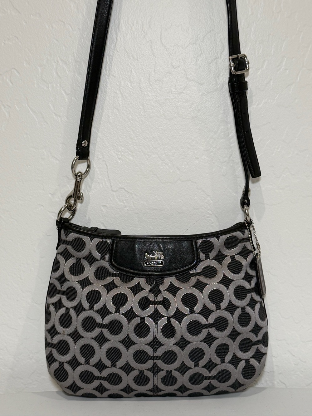 Coach Black Madison Op Art Swingpack Crossbody
